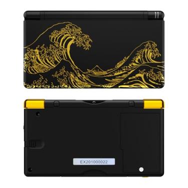 Imagem de eXtremeRate Replacement Full Housing Shell for Nintendo DS Lite, Custom Handheld Console Case Cover with Buttons, Screen Lens for Nintendo DS Lite NDSL - The Great Golden Wave Off Kanagawa - Black