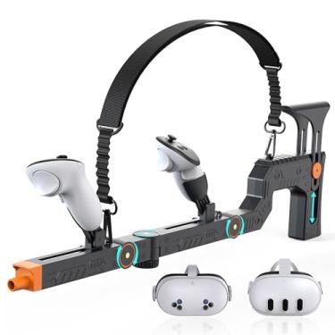 Imagem de Upgraded VR Gun Stock for Meta Quest 3/ Quest 3S, Adjustment Gunstock Magnetic Accessories for Oculus Quest 3, Controller Grips with Shoulder Straps for Enhance Control Feel, Realistic FPS Gaming