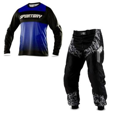 Imagem de Conjunto Roupa Motocross Trilha Enduro Calça Insane In Black E Camisa 