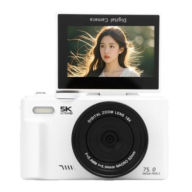 Imagem de KIMISS Câmera Digital de 5k 75MP Com Zoom Digital 18x e Tela Flip para Entusiastas da Fotografia (32 GB)