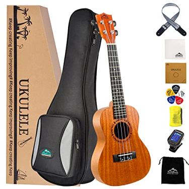 Imagem de EASTROCK Ukelele de concerto Ukulele Mahogany Beginner 58.4 cm Ukelele Big Package Kit. Ukulele Ukalalee Adequado para adultos, iniciantes. (23 mogno)