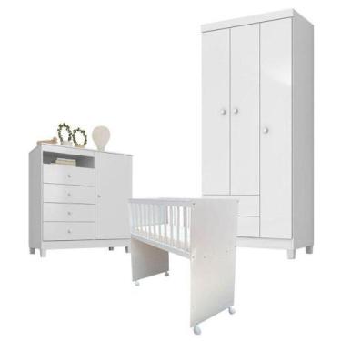 Imagem de Quarto Bebê 3 Portas Ternura Baby E Mini Berço Moisés Alegria Com Colc