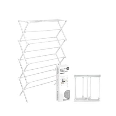 Imagem de ZOES HOMEWARE Estante de secagem de roupas de 4 camadas, rack de secagem dobrável de 1,2 m de altura para uso interno e externo, secador de roupa dobrável portátil para lavanderia e apartamento