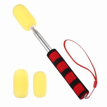 Imagem de PATIKIL Bastão de esponja telescópica de 104 cm para cerâmica, ferramenta de esponja de cerâmica retrátil com 2 peças de cabeça para remover o excesso de água da cerâmica alta e estreita, amarelo