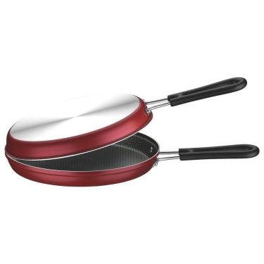 Imagem de Omeleteira Rasa Loreto Em Alumínio Com Revestimento Interno Antiaderente ø24cm Vermelho