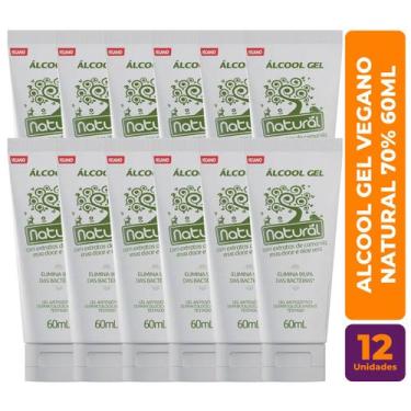 Imagem de Kit c/ 12 Álcool Gel Natural Vegano 70% C/ Extrato de Camomila, Erva D
