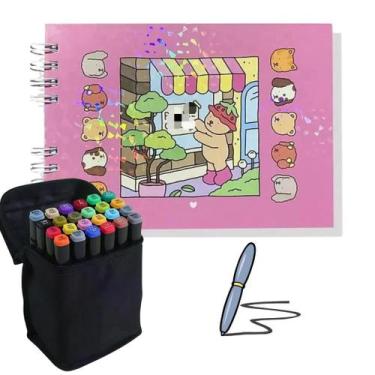 Imagem de Kit Caderno para Colorir Bobbie Goods Menino e Menina Com Caneta - dis