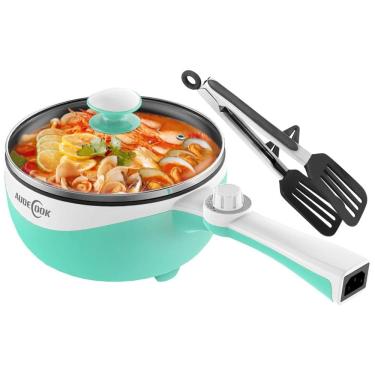 Imagem de Panela Elétrica Mini Audecook Hot Pot - 1,7L, Portátil Antiaderente, Ajuste de Potência, Cozinheiro de Ramen para Viagens - Ideal para