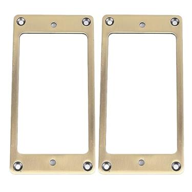 Imagem de Grcfumo 2 PCs quadro de captação de guitarra elétrica, liga de zinco Humbucker Pickup Ring Set, picapes de pescoço de ponte quadro de tampa para guitarra elétrica 2 x 2mm (Bronze)
