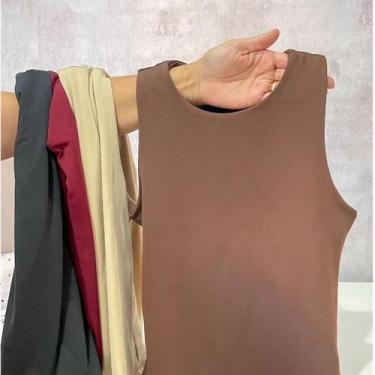 Imagem de KIT 3 Regatas Casual Basica Suplex Duplo Blusa Feminina Blogueira Tend