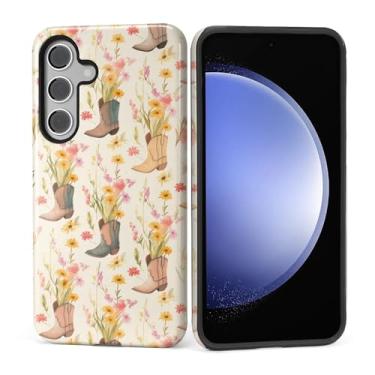 Imagem de Kapadiy Capa para Samsung Galaxy S24 [design de vaqueira ocidental] - Proteção dupla híbrida (silicone + policarbonato rígido) à prova de choque, capa protetora para homens e mulheres