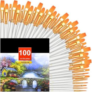 Imagem de Conjunto de pincéis de tinta, pincéis de ponta redonda, pincéis de nylon para modelagem, arte, acrílico, aquarela, pintura a óleo e guache, pintura rupestre, arte de unhas faciais, detalhes em