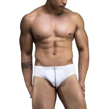 Imagem de Kit 03 Cuecas Slip 100% Algodão Conforto Nawes Ref N 09, M, Sortido