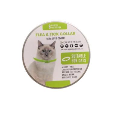 Imagem de Coleira Antipulgas para Gatos Longa Duração Protege Contra Carrapatos, Mosquitos, Larvas, Pulgas e Piolhos Ultra Macio e Confortável 8 meses de Proteção