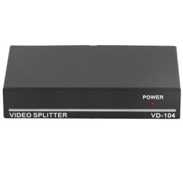 Imagem de Zhjvihx BNC Video Splitter, 100−240V 1 Em 4 Em 4 Vídeo Divisor de Vídeo HD Full Full 1080p para Home Theater para Ensino Multimídia (Plugue da UE)