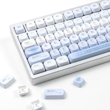 Imagem de Teclas PBT 120 teclas perfil MOA conjunto de teclas azuis de sublimação de tinta para teclados mecânicos Cherry Gateron MX Swithes