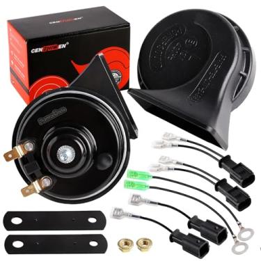 Imagem de Buzina de carro alta de 12 V com 2 + 1 pacote de conversor de rabicho, buzina automática de 2 tons, multifuncional, alta, baixa, 2 tons, à prova d'água, caracóis elétricos de 130 dB para carros