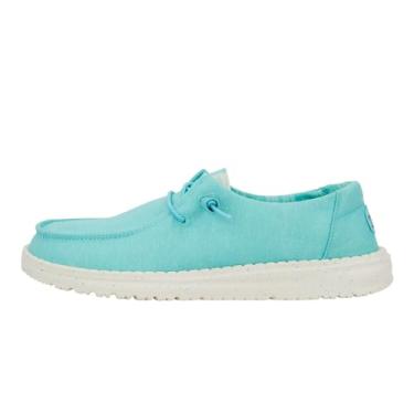 Imagem de Hey Dude Wendy Chambray Mocassim feminino com cadarço, Turquesa, 40