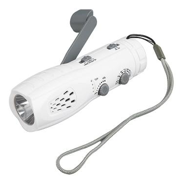 Imagem de Jectse Rádio de Lanterna de Manivela Manual, Rádio Multifuncional Portátil Com Alerta SOS para Casa e Ao Ar Livre, Iluminação LED, Muito Durável e Fácil de Usar (WHITE)