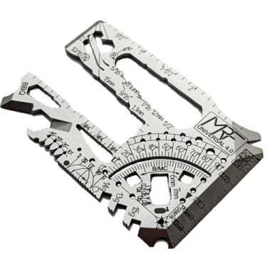 Imagem de MRF Card Multitools Multiferramenta universal de cartão de crédito 4.0 – mais de 80 funções | Cartão de ferramentas de aço 440C de 2,4 mm com chaves, chave de ponta, réguas e barra de alavanca | EDC