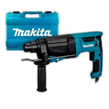 Imagem de Martelete Combinado Makita HR2670 26mm 800W SDS-Plus C/Maleta Perfuração Rompimento para Eletricista Encanador Profissional - 127v