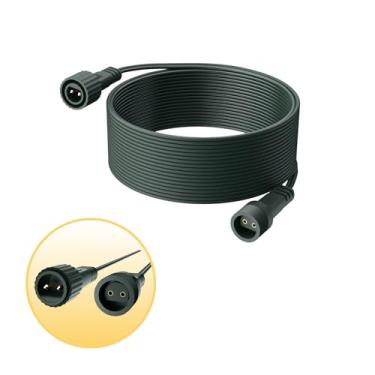 Imagem de cshare Cabos de extensão para decorações infláveis de corda de luzes, cabo de extensão externo de 2 pinos de 32,8 m à prova d'água para adaptador de energia Class2, painel solar, férias, verde escuro