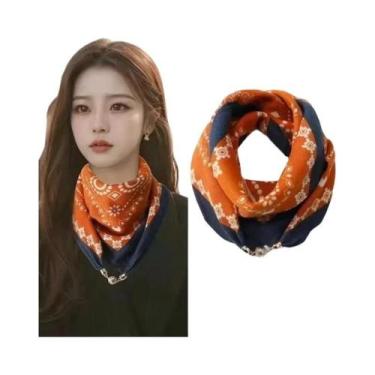 Imagem de Lenço Quadrado De Algodão Quente Feminino Fivela Magnética Triângulo P