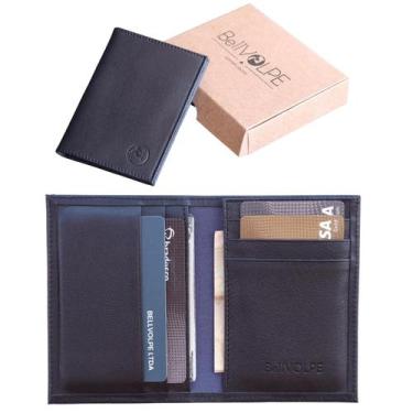 Imagem de Carteira Masculina Slim Couro Legítimo Marca Bellvolpe, Preto
