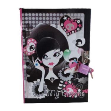 Imagem de Diário Secreto Com Cadeado Caixa Guardar My Dreams Preto - São Domingo