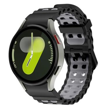 Imagem de Sodhad Pulseira de silicone macio compatível com Samsung Galaxy Watch 7 de 44 mm e 40 mm e pulseiras esportivas respiráveis para Galaxy Watch 7 6 5 4 de 44 mm e 40 mm / 6 Classic de 43 mm 47 mm / 5