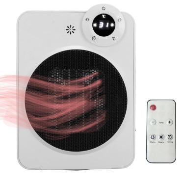 Imagem de Aquecedor Eletrico Portatil Temperatura Ajustavel Display Digital Controle Angulo 70 Graus Potente Seguro Ar Quente