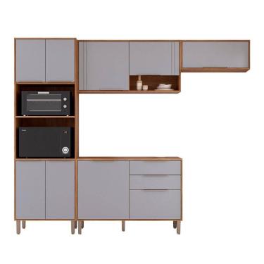 Imagem de Kit Armário Cozinha Completa Áurea 270cm 9 Portas com Balcão