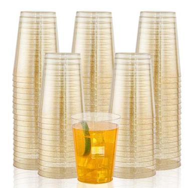 Imagem de Copos descartáveis I00000 200 unidades de 300 ml de plástico dourado c