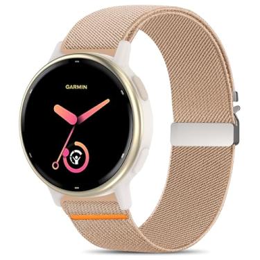 Imagem de Sunnyson Pulseiras elásticas de 20 mm compatíveis com Garmin Vivoactive 5/6/Forerunner 55/165, pulseira de relógio de nylon macio elástico para paraquedas para Venu Sq/Sq 2/2 Plus, mulheres e homens