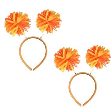 Imagem de LEKTIST 2 Pack Yarn Pom Pom Head Bopper Headband for Party Accessory, Pom Headwear Party Headband Yarn Spings Head Bopper (Orange)