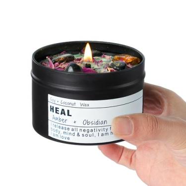 Imagem de Vela CULACEE Obsidian Crystal Energy 240 mL com âmbar do Báltico