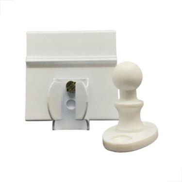 Imagem de Fixador De Porta De Vidro Temperado Pressão G1871 Branco - Glasspeças