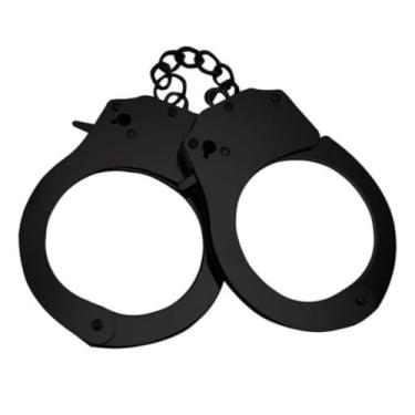 Imagem de Algema De Metal Acessório Sado Seguro Algema BDSM 28cm com Trava Fantasia Erótica 7871 (PRETO)