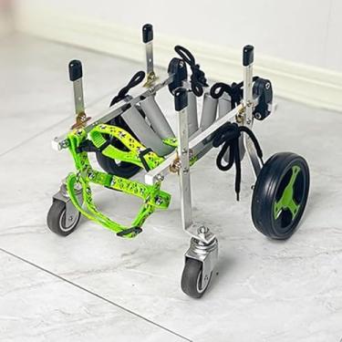 Imagem de Cadeira De Rodas Para Cães Cadeira De Rodas Ajustável Para Cães Para Pernas Traseiras Dianteiras Carrinho De Alumínio Para Animais De Estimação Com 4 Rodas Assistente De, S