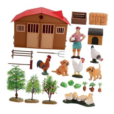 Imagem de menolana Conjunto de figuras de animais de fazenda, brinquedos de celeiro, brinquedos educacionais realistas, brinquedos de animais de fazenda para crianças,