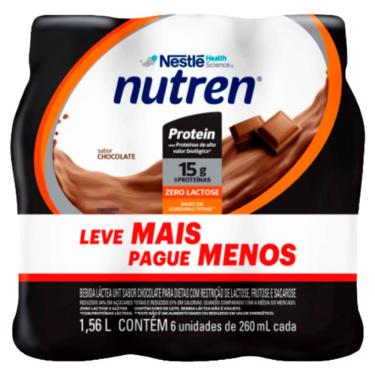 Imagem de Nutren Protein Sabor Chocolate 15g de Proteína Leve Mais por Menos Com 6 Unidades 260ml Cada