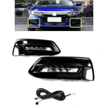 Imagem de KITOCARTOP Faróis de neblina de LED para corrida diurna para Honda Accord LX EX Sport EX-L Touring 2018 2019 2020 Lâmpadas de direção de para-choque dianteiro DRL acessórios para luzes de seta