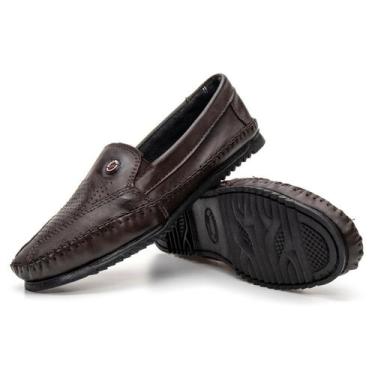 Imagem de Kit Mocassim Sapatilha Masculina Sapato Casual Leve Couro Estampado Ca