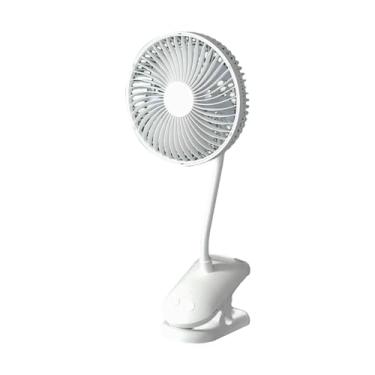 Imagem de Homyl Ventilador de mesa com clipe giratório flexível de 4 velocidades, mini ventilador de carrinho pessoal com clipe silencioso para desktop, ambientes externos, escritório, acampamento