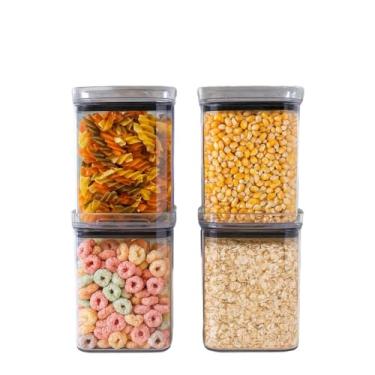 Imagem de Monte seu Kit Pote Hermético para Mantimentos de Cozinha Dispensa Armário Acrílico Cristal Livre BPA(KIT 4-4 POTES)