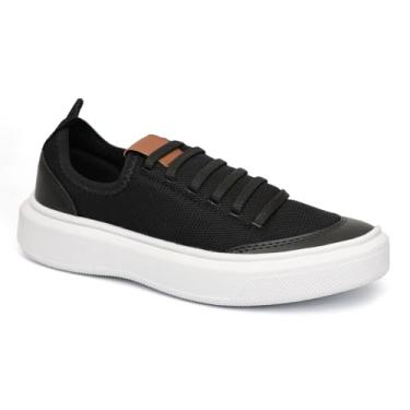 Imagem de Ed Shoes Tênis Casual Masculino, Slip On Loafer, Sola Reta, Disponível em Preto e Branco, Estilo Contemporâneo para Uso Diário (Preto/Branco, BR, Adulto, Numérico, 44)