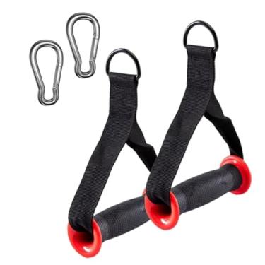 Imagem de Generic Alças de exercício com mosquetão, acessórios versáteis e antiderrapantes para academia, cabos para aparelhos de ginástica, puxadores para baixo no, Preto E Vermelho