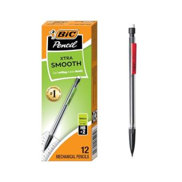 Imagem de BIC Lapiseira Xtra-Life, barril transparente, ponta média (0,7 mm), 12 unidades, preta