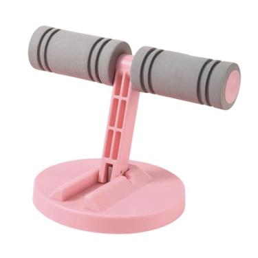 Imagem de YIJU Barra de abdominais, auxiliar de abdominais para academia em casa, equipamento de ginástica, dispositivo auxiliar de treinamento abdominal dobrável, Rodada Rosa