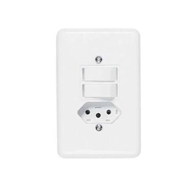 Imagem de Interruptor Simples + Tomada 10a Stylus - Conjunto 2 Peças - Ilumi